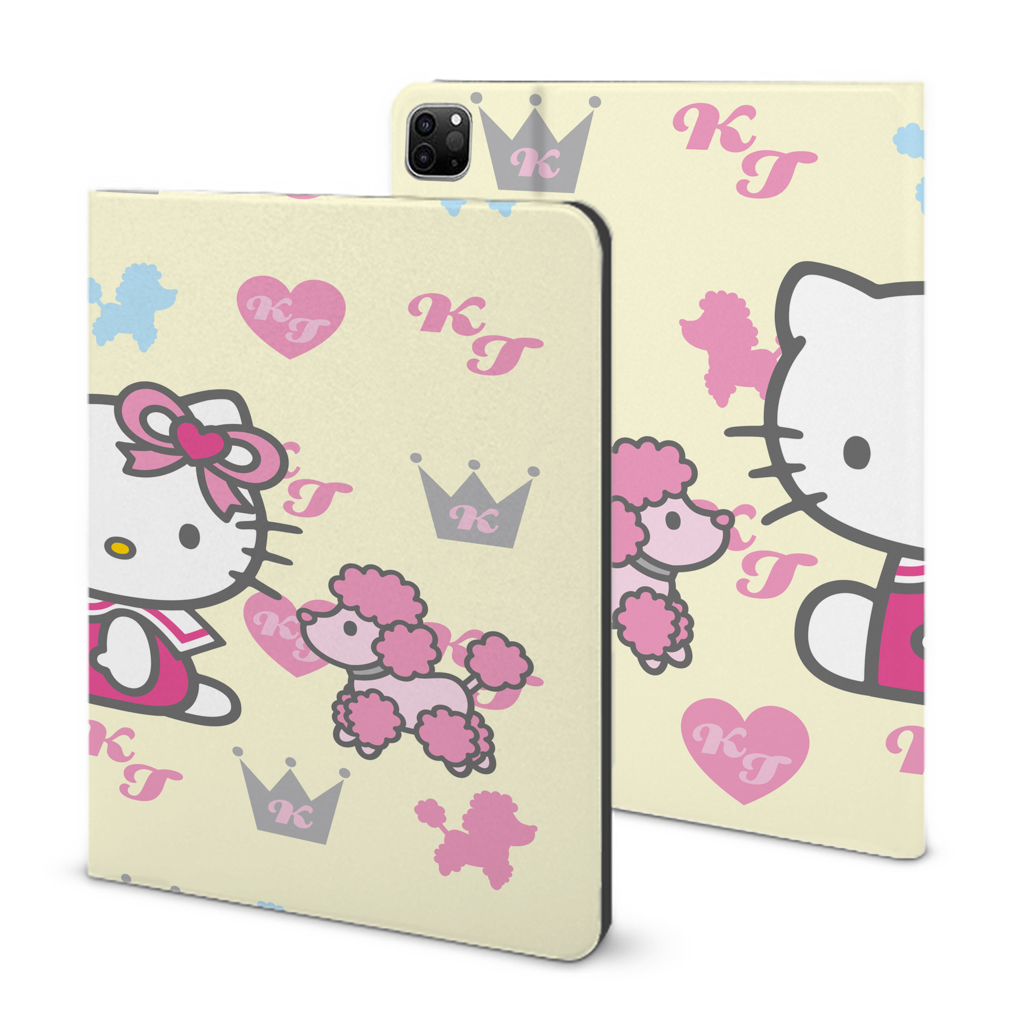 （画像用） Hello Kitty ハローキティ IPad ケース ブック型 PUレザー TPU 耐衝撃 軽量 薄型 ペン収納なし 全面保護 IPad 各モデル対応
